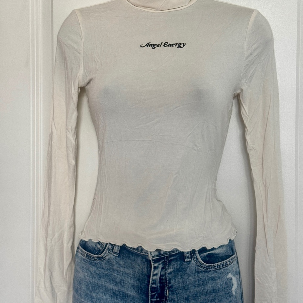 Cream Long Sleeve Top